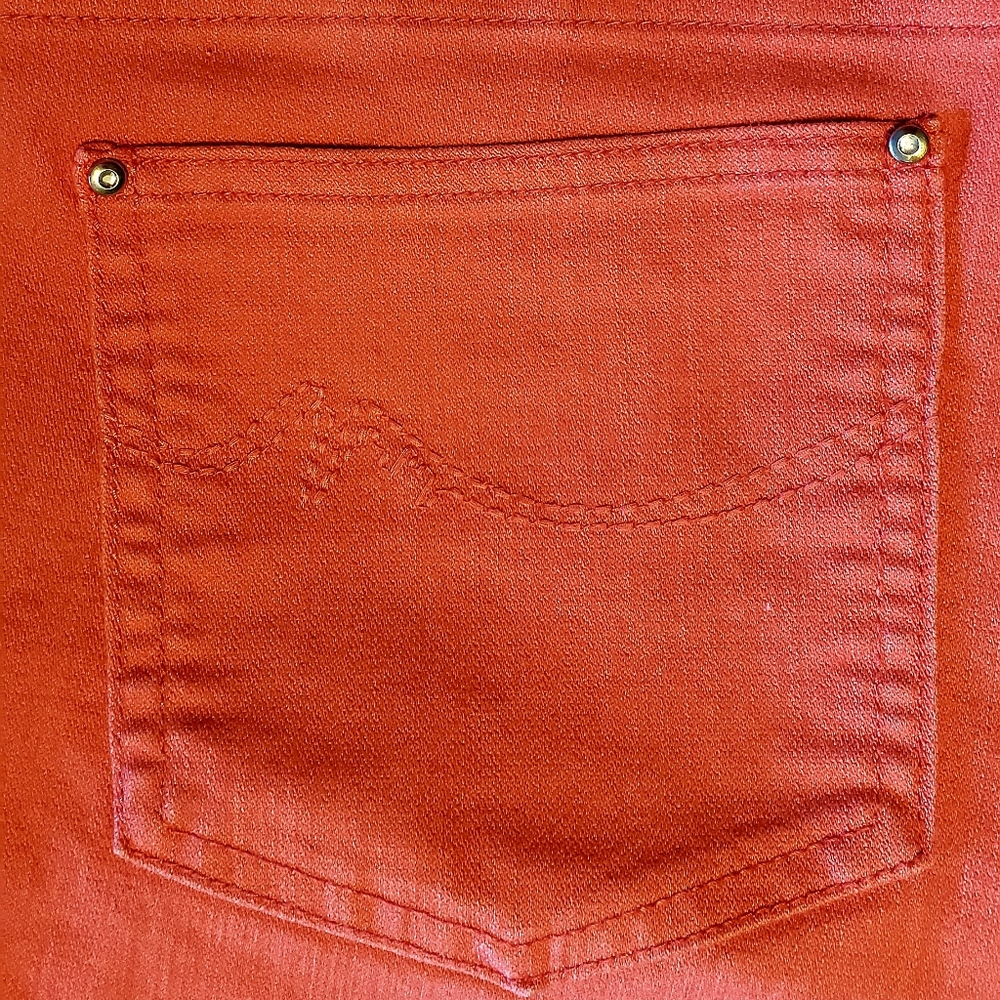 DENIM&CO Regular Perfect Denim Smooth Waist Straight Leg Jeans 16 Coral - Picture 8 of 14